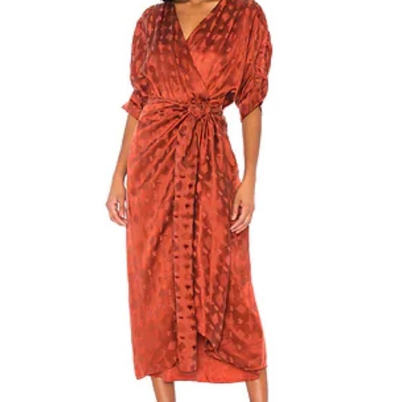 Callahan Dresses & Skirts - Callahan Knitwear Revolve Elegant Sami Rust Wrap Dress Size Small